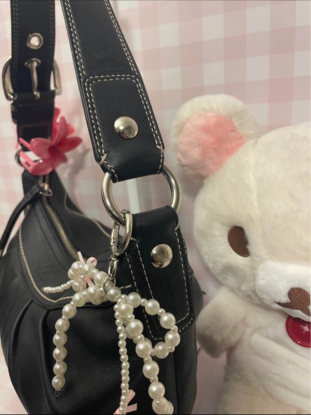 coach black leather hobo shoulder bag - Picture 4 of 8